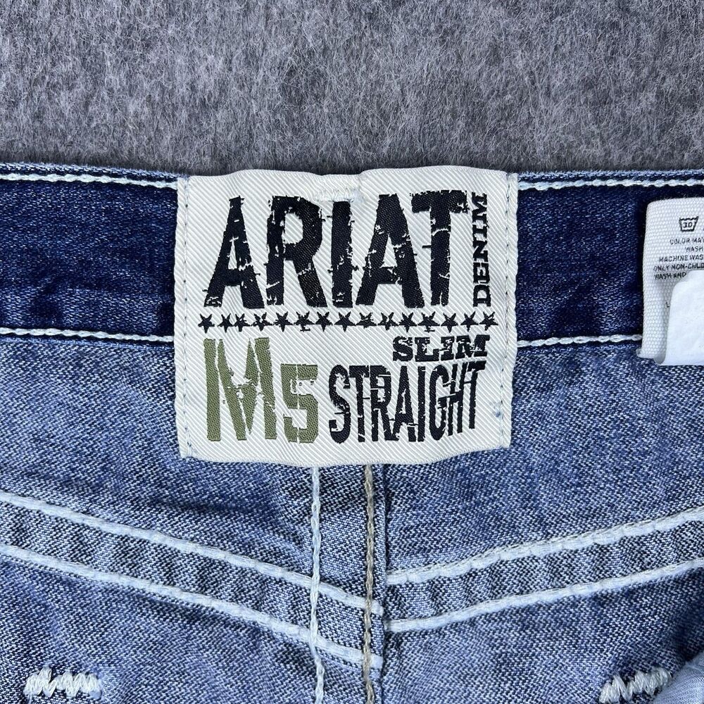 Ariat Men's Jeans M5 Slim Straight Medium Wash Blue Denim 100% Cotton Size 36x36 - Picture 11 of 15